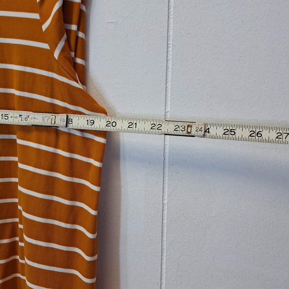 Yarn & Sea Women's Dress Size 1X Rust White Striped Stretch‎ 3/4 Sleeves - Picture 5 of 7